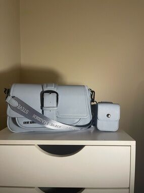 Steve Madden Light Blue Crossbody Bag with Detachable Pouch